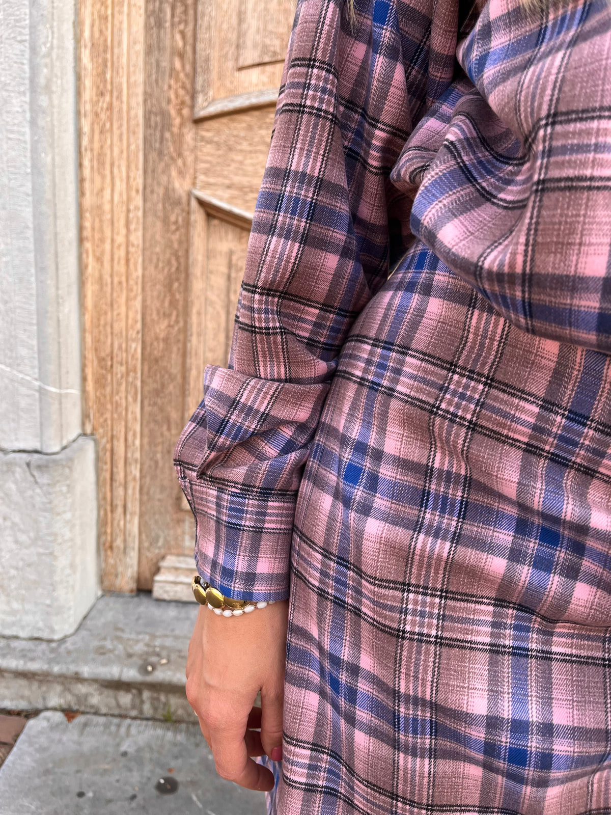 Hallie karierter Minirock Royalblau/Pink - Les Jumelles