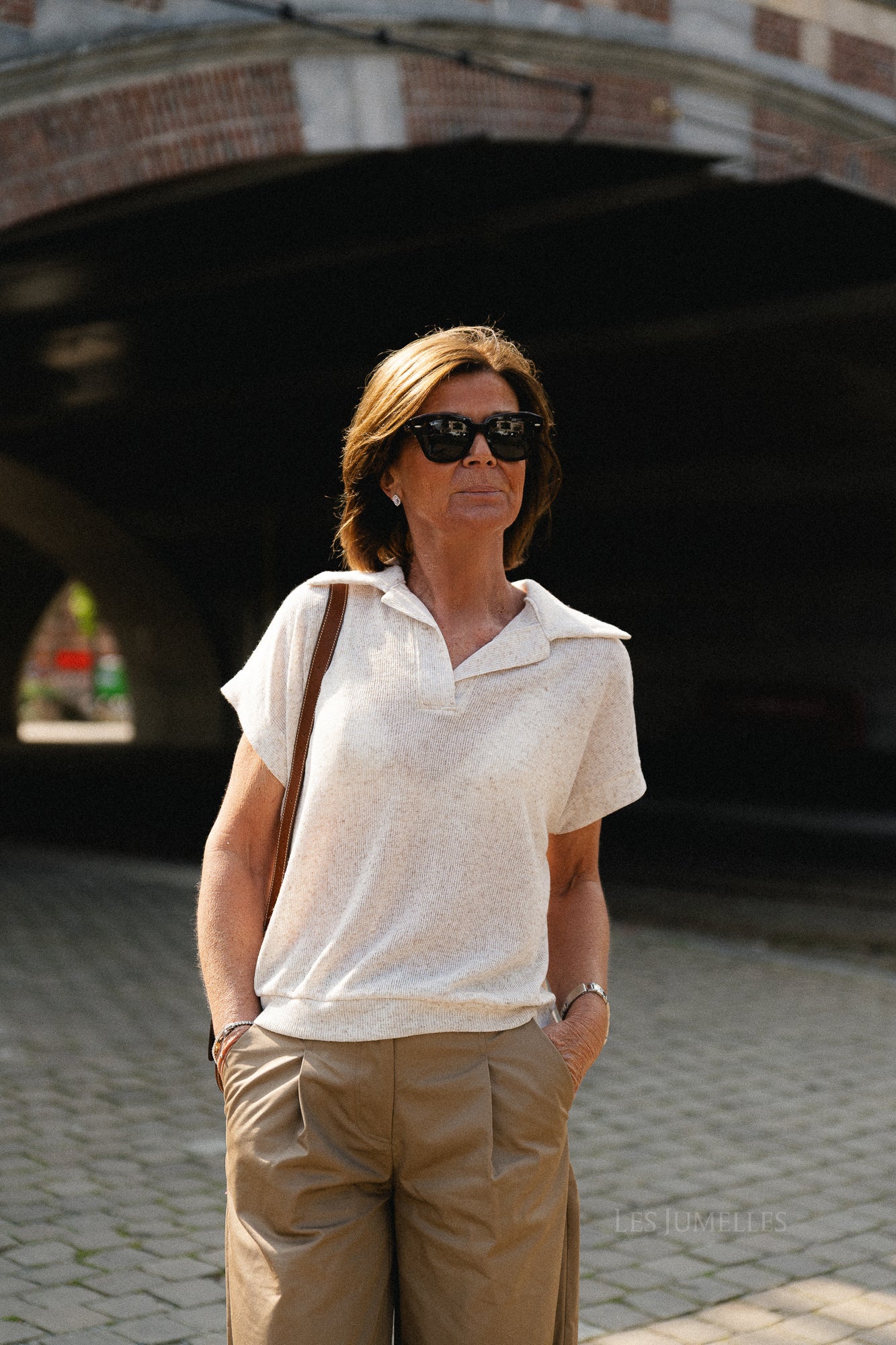 Leia polo t-shirt grey - Les Jumelles
