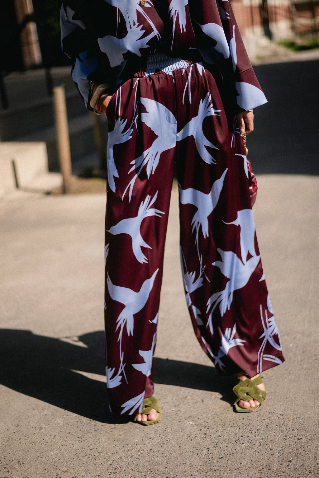 Gill broek burgundy baby blue  - Les Jumelles