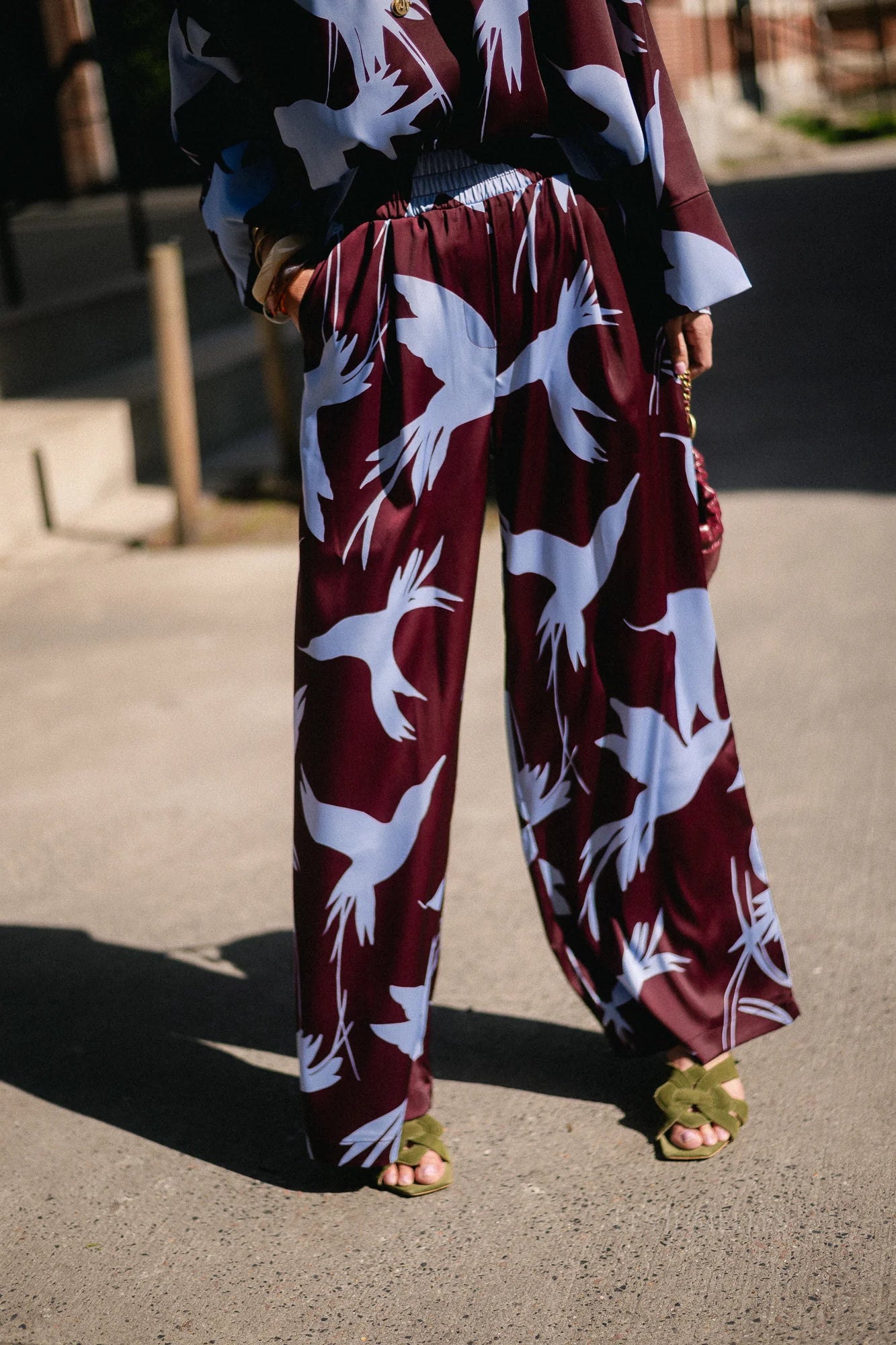 Gill broek burgundy baby blue  - Les Jumelles
