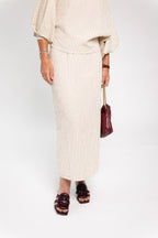 Cosette checkered rok ecru - Les Jumelles