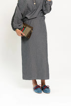 Cosette checkered rok navy - Les Jumelles