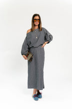 Cosette checkered rok navy - Les Jumelles