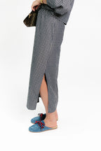 Cosette checkered rok navy - Les Jumelles