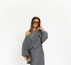 Cosette checkered blouse navy - Les Jumelles