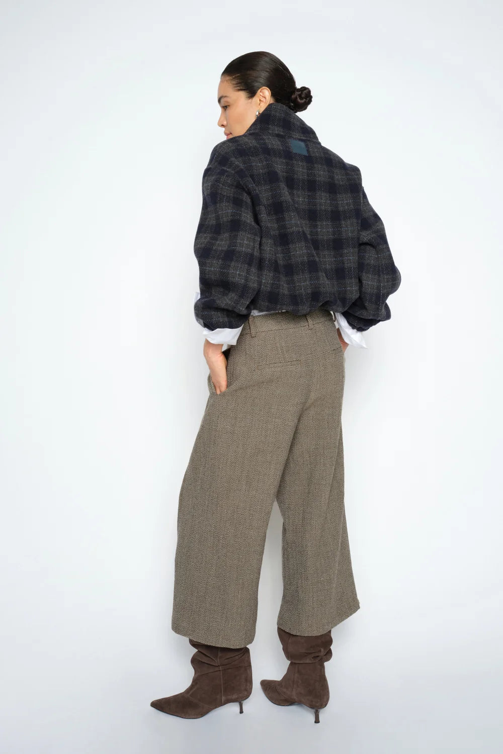 Camille Check jacket navy - Mos Mosh