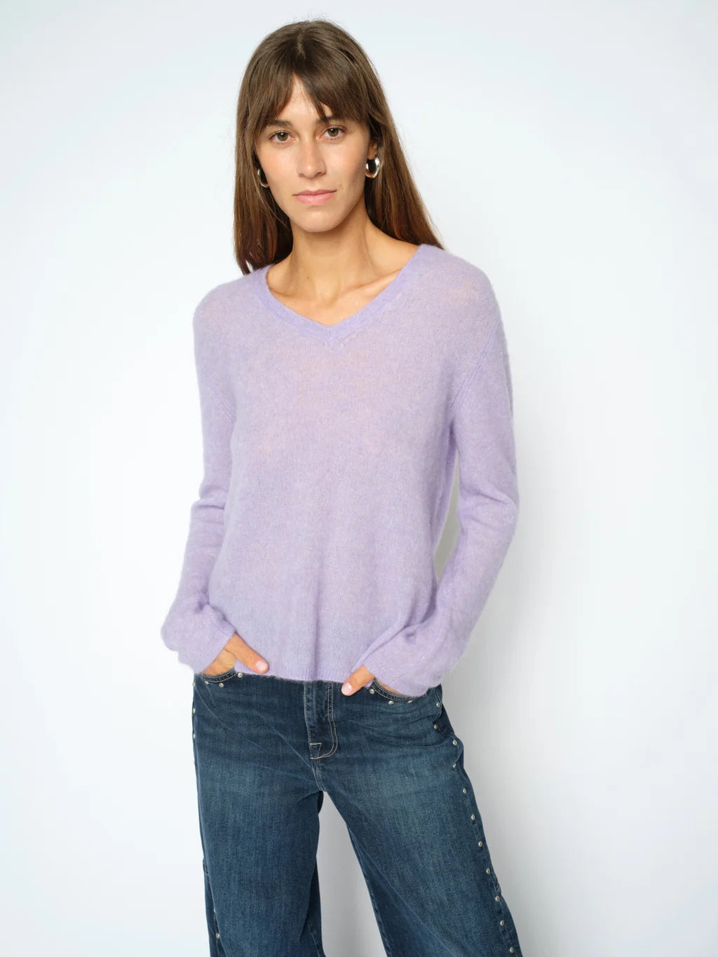 Mape Sophia V-neck knit violet - Mos Mosh