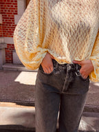 Monica lace blouse light yellow - Les Jumelles