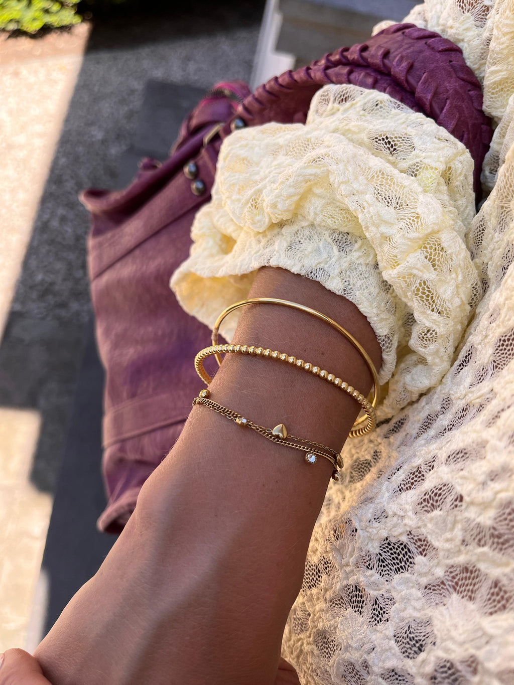 Monica lace blouse light yellow - Les Jumelles