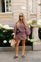 Cosette blouse burgundy streep - Les Jumelles