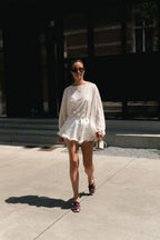 Monica lace blouse ecru - Les Jumelles