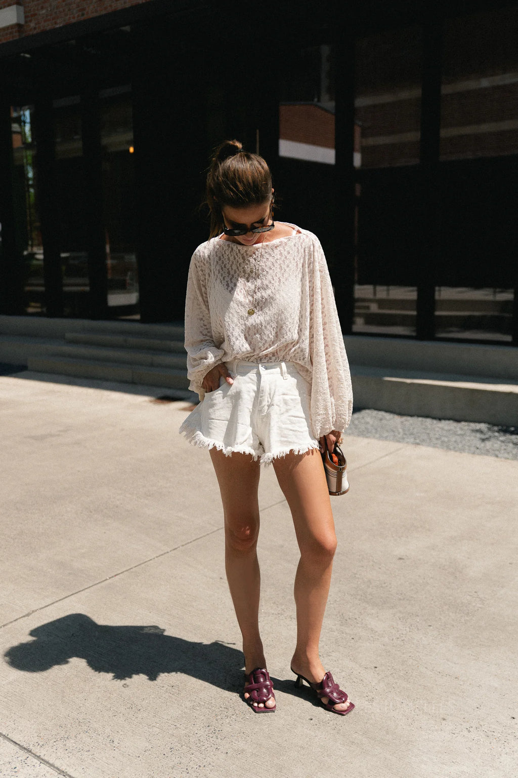 Monica lace blouse ecru - Les Jumelles