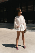 Monica lace blouse ecru - Les Jumelles