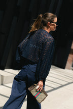 Monica lace blouse navy - Les Jumelles
