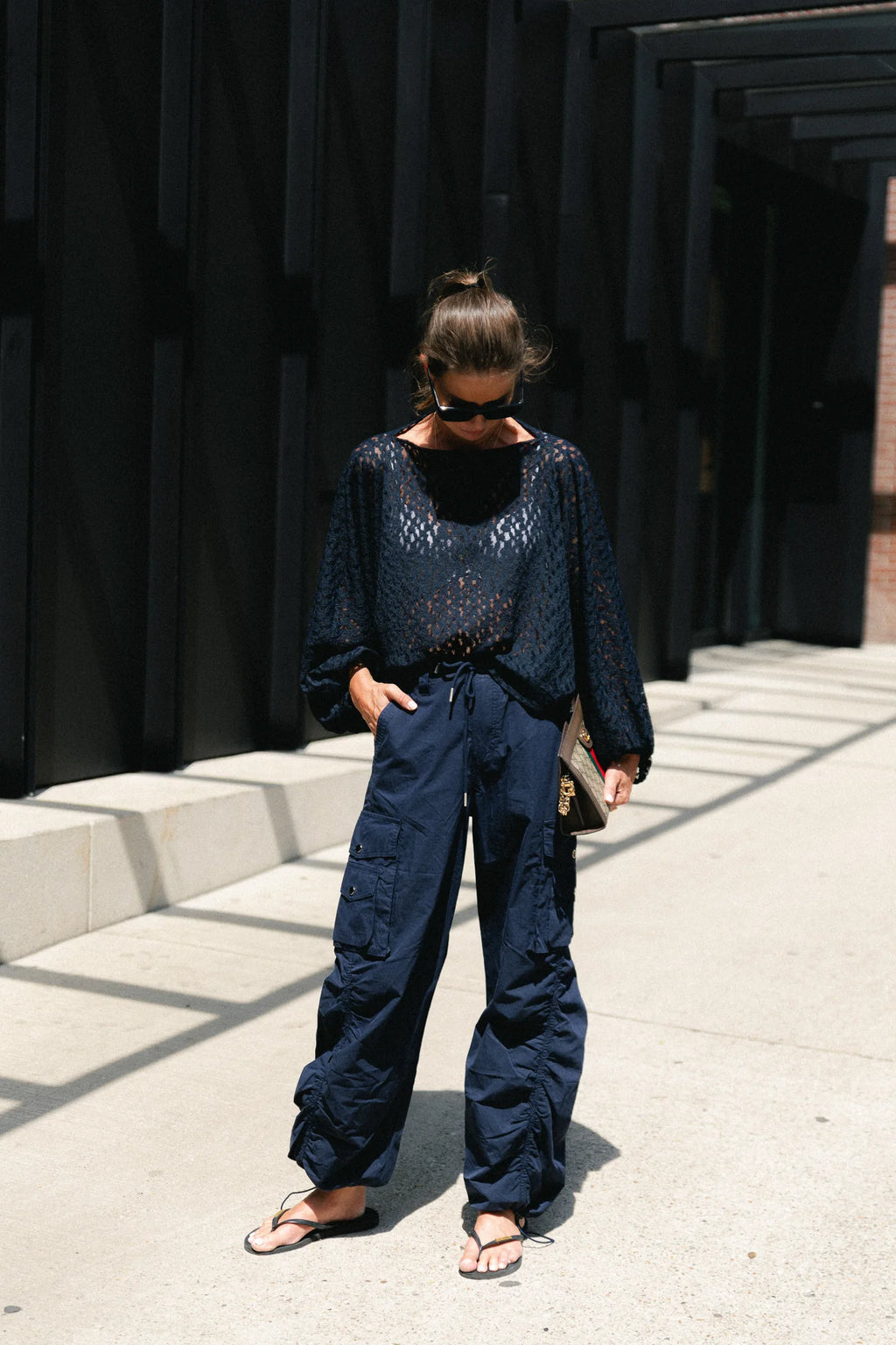 Monica lace blouse navy - Les Jumelles
