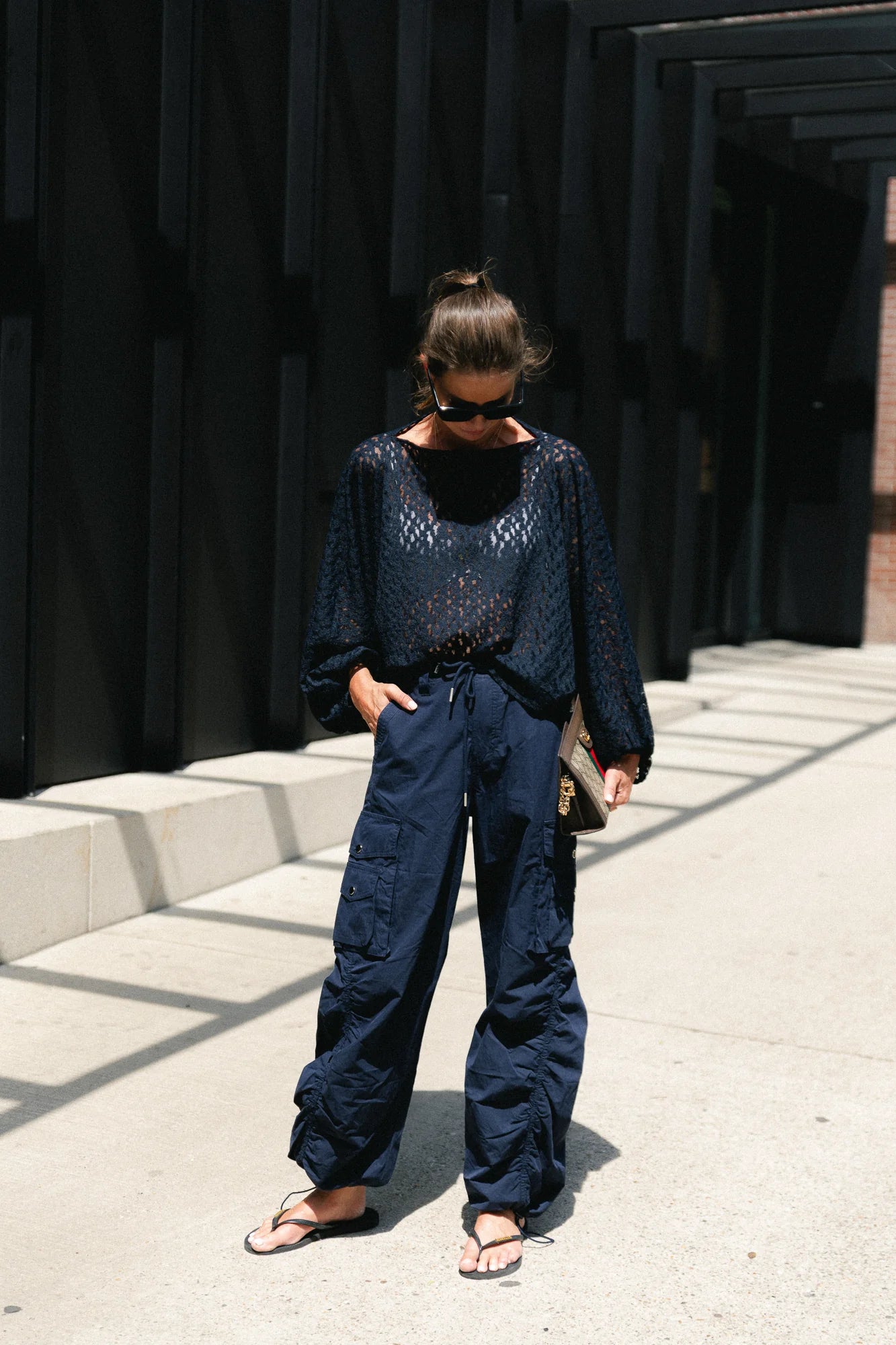 Monica lace blouse navy - Les Jumelles