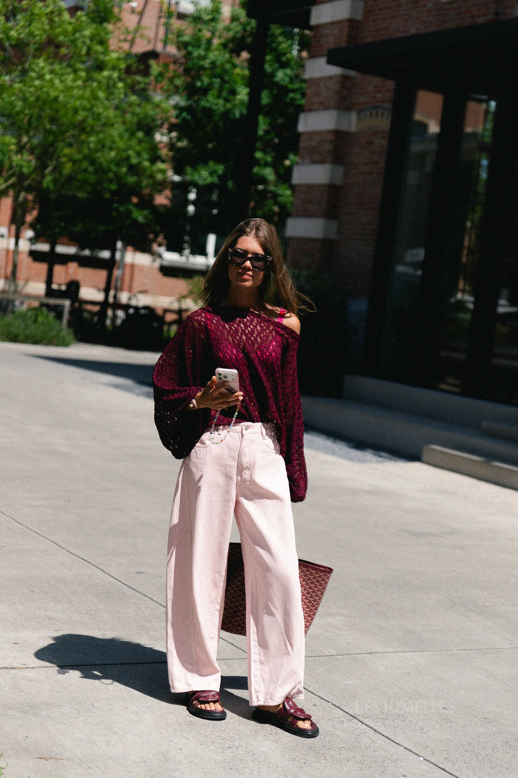Monica lace blouse burgundy - Les Jumelles