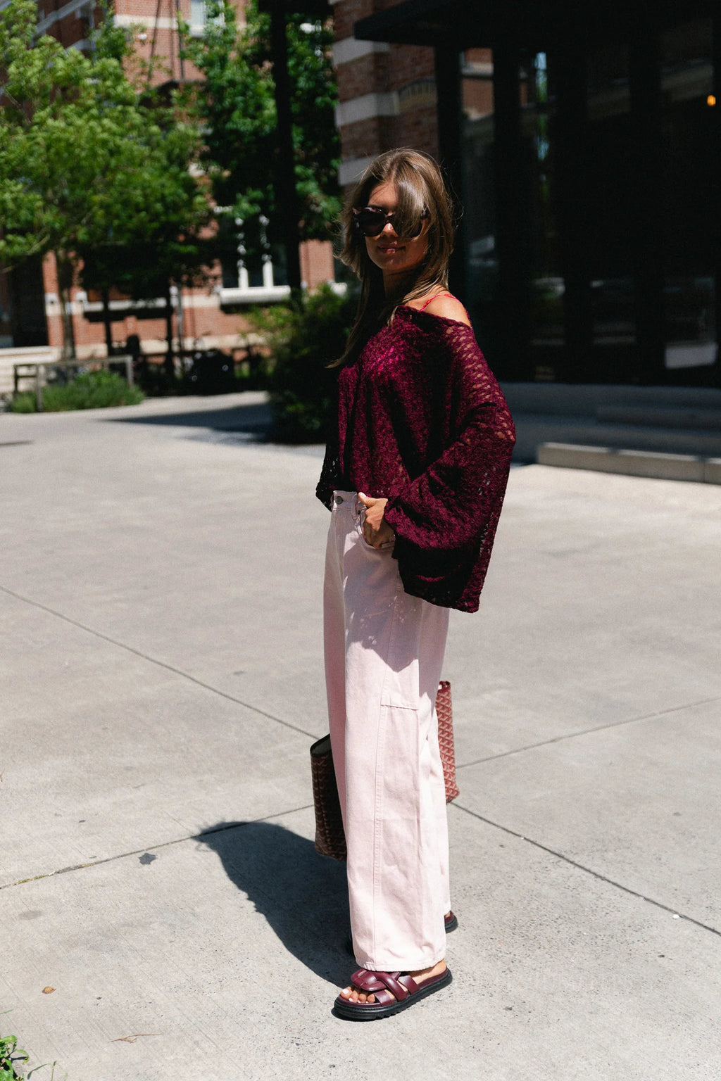 Monica lace blouse burgundy - Les Jumelles