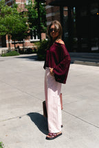 Monica lace blouse burgundy - Les Jumelles