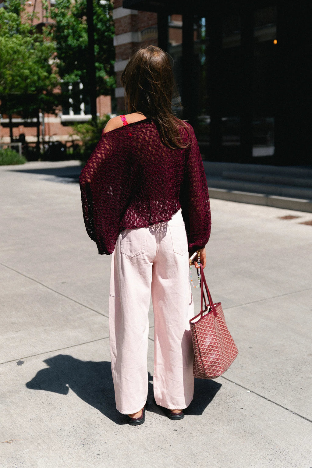 Monica lace blouse burgundy - Les Jumelles