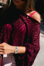 Monica lace blouse burgundy - Les Jumelles