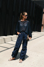 Monica lace blouse navy - Les Jumelles