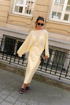 Monica lace blouse light yellow - Les Jumelles
