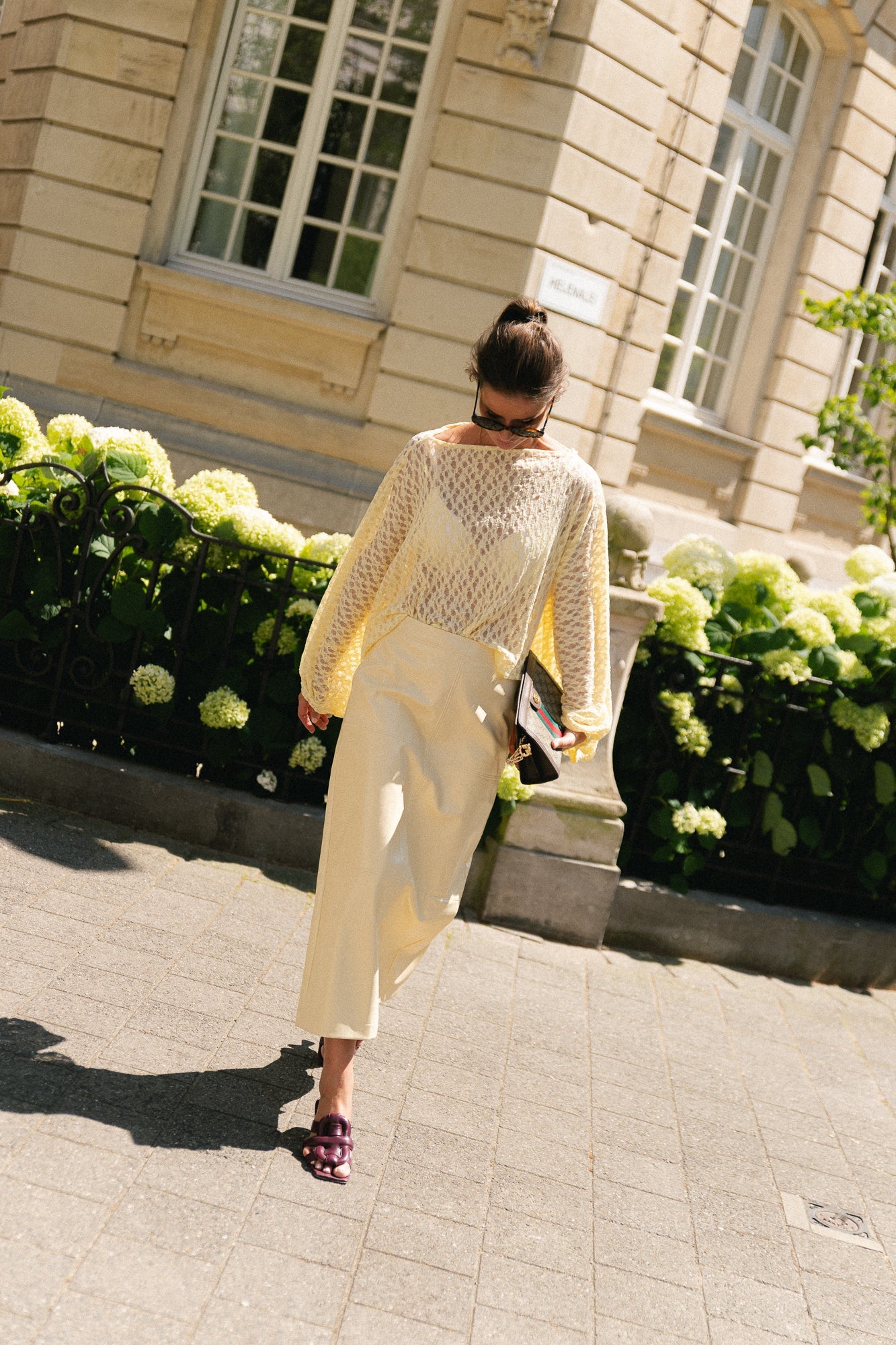 Monica lace blouse light yellow - Les Jumelles