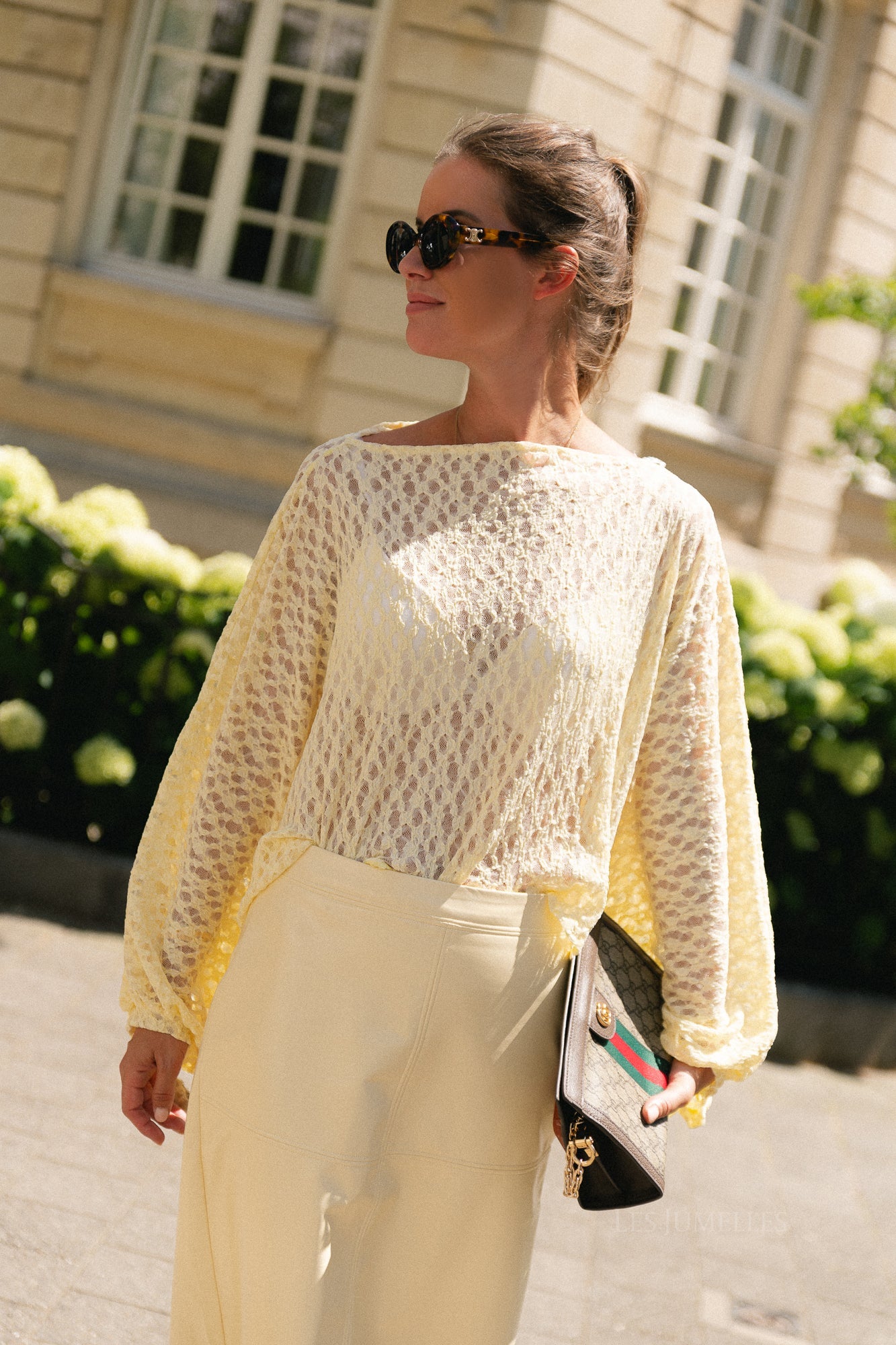Monica lace blouse light yellow - Les Jumelles