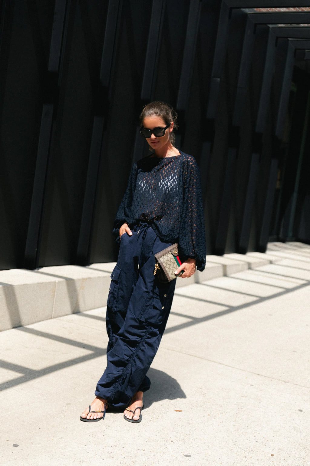 Monica lace blouse navy - Les Jumelles
