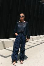 Monica lace blouse navy - Les Jumelles