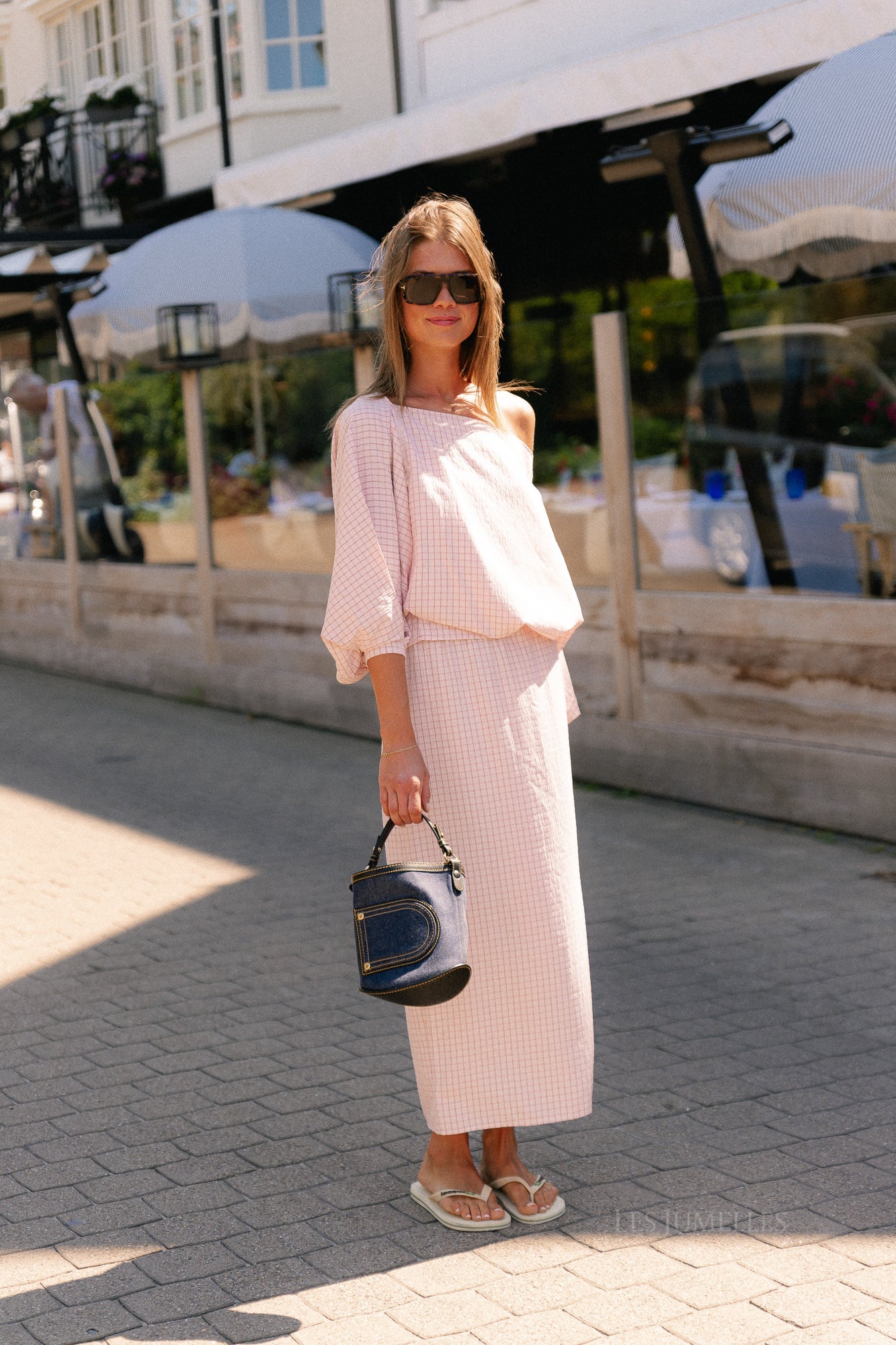 Cosette geruite blouse roze - Les Jumelles