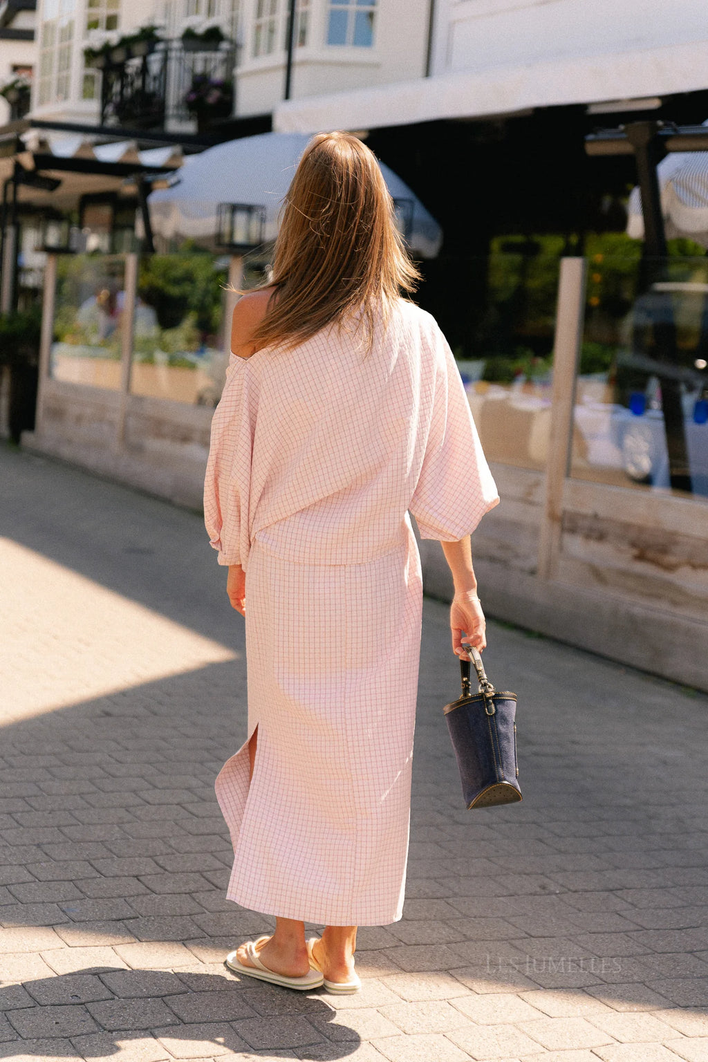 Cosette geruite blouse roze - Les Jumelles