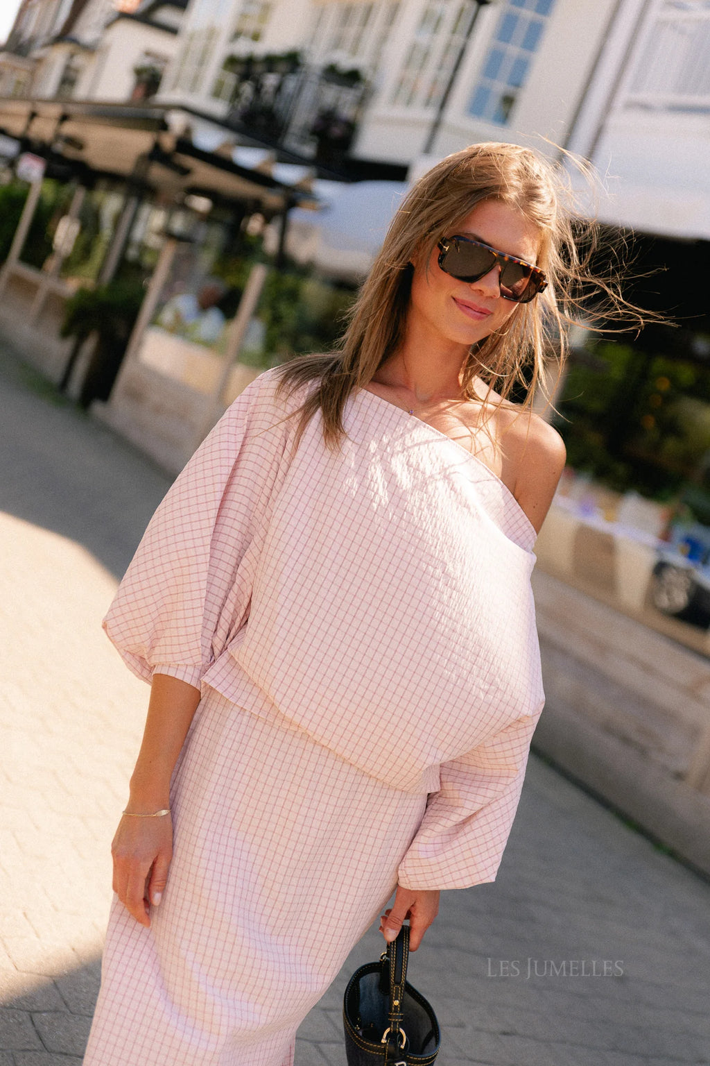 Cosette geruite blouse roze - Les Jumelles