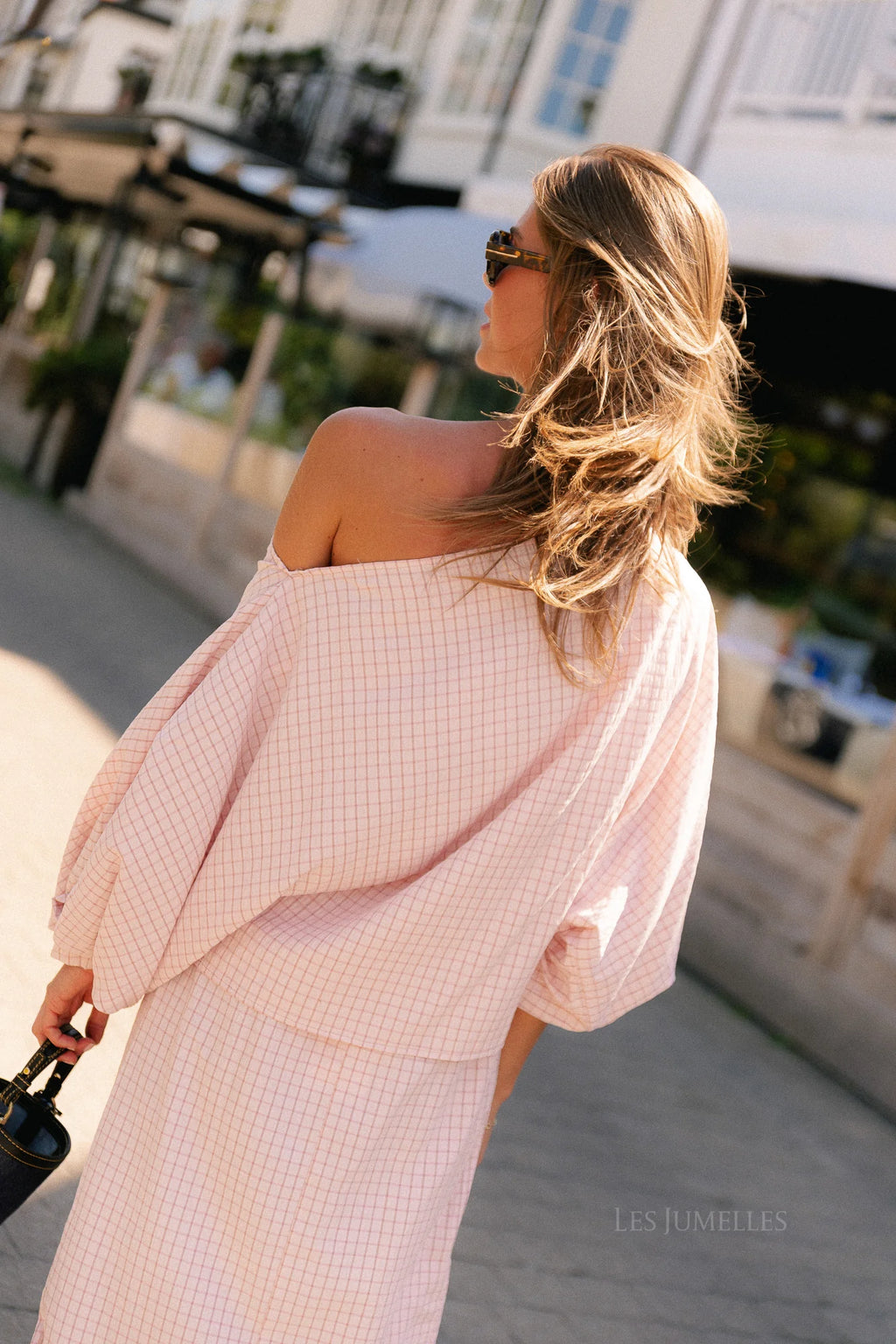 Cosette geruite blouse roze - Les Jumelles