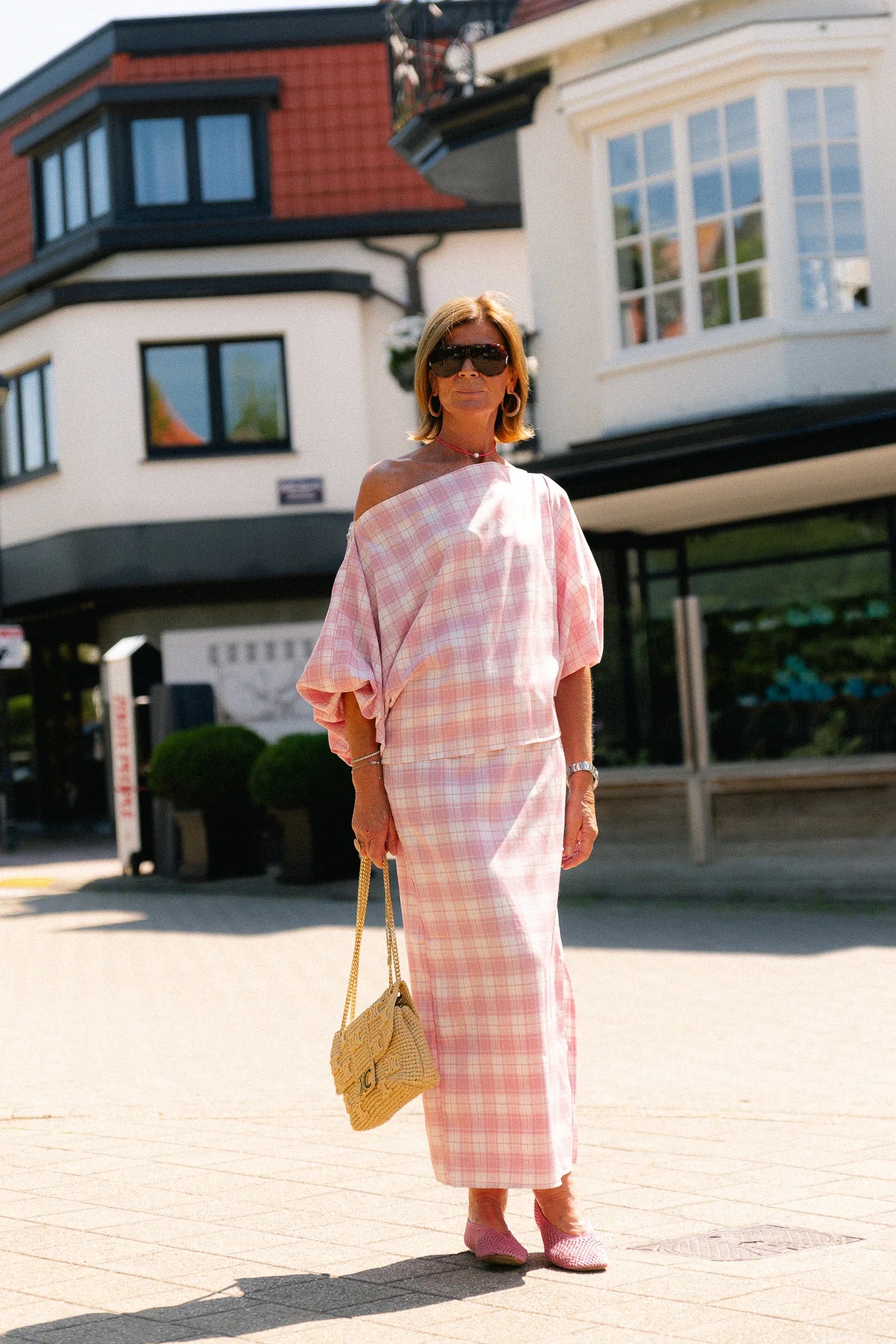 Cosette big checks roze - Les Jumelles