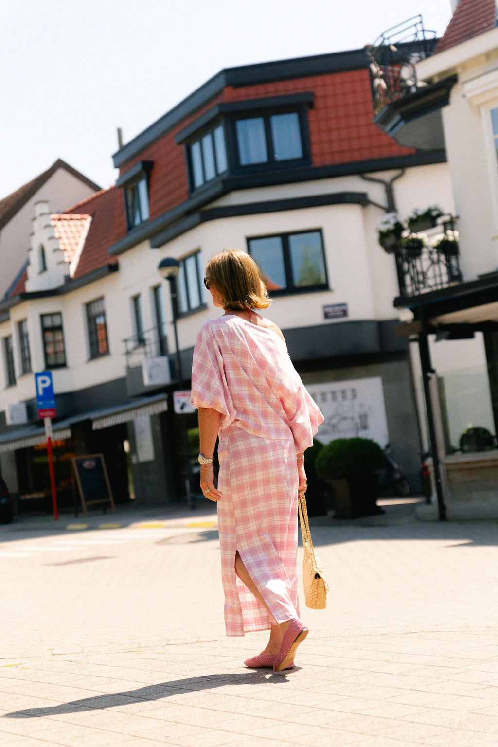 Cosette big checks roze - Les Jumelles