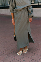 Cosette geruite rok khaki - Les Jumelles