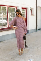 Cosette signature check rok donker roze - Les Jumelles