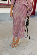 Cosette signature check rok donker roze - Les Jumelles