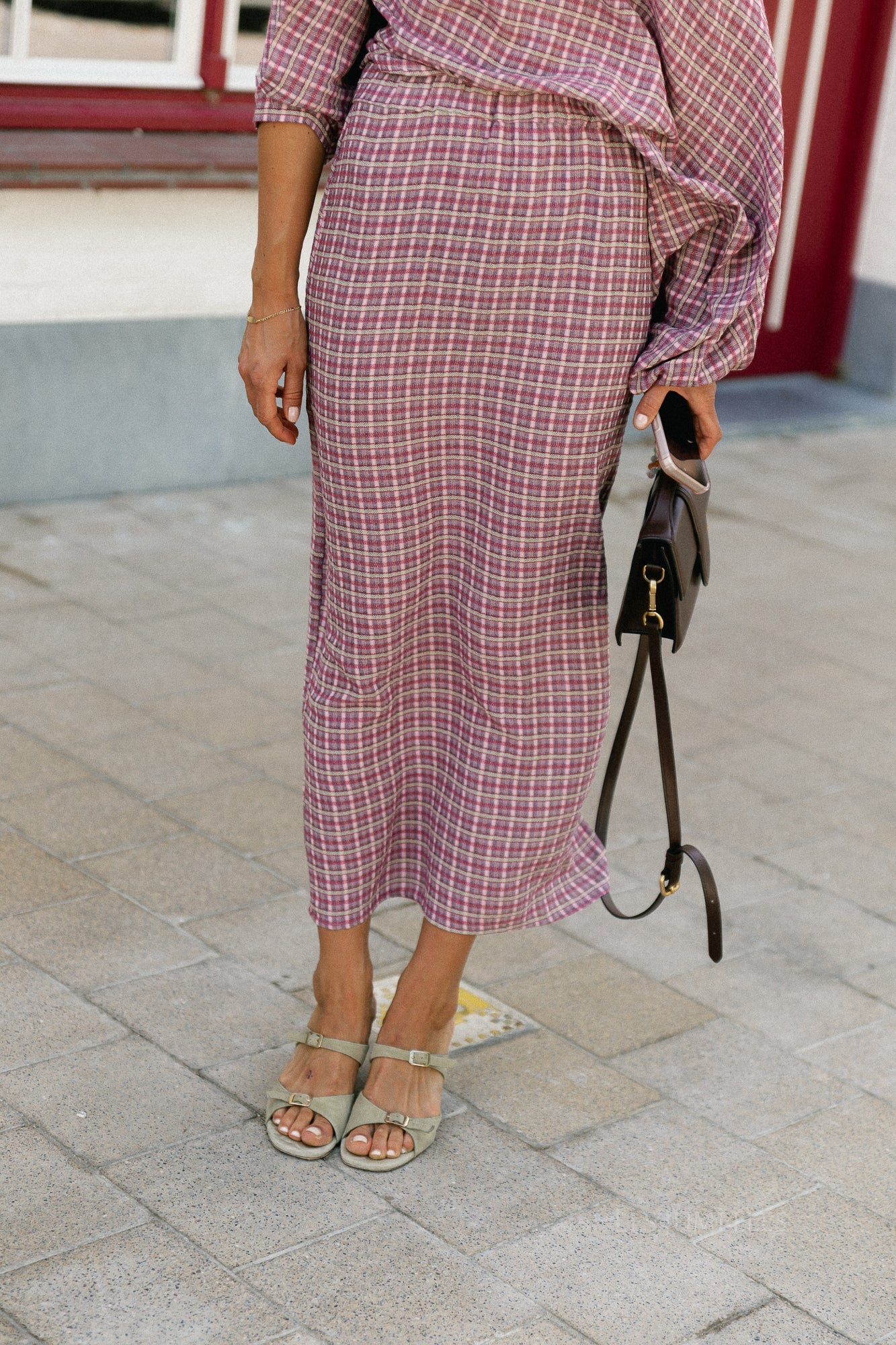 Cosette signature check rok donker roze - Les Jumelles