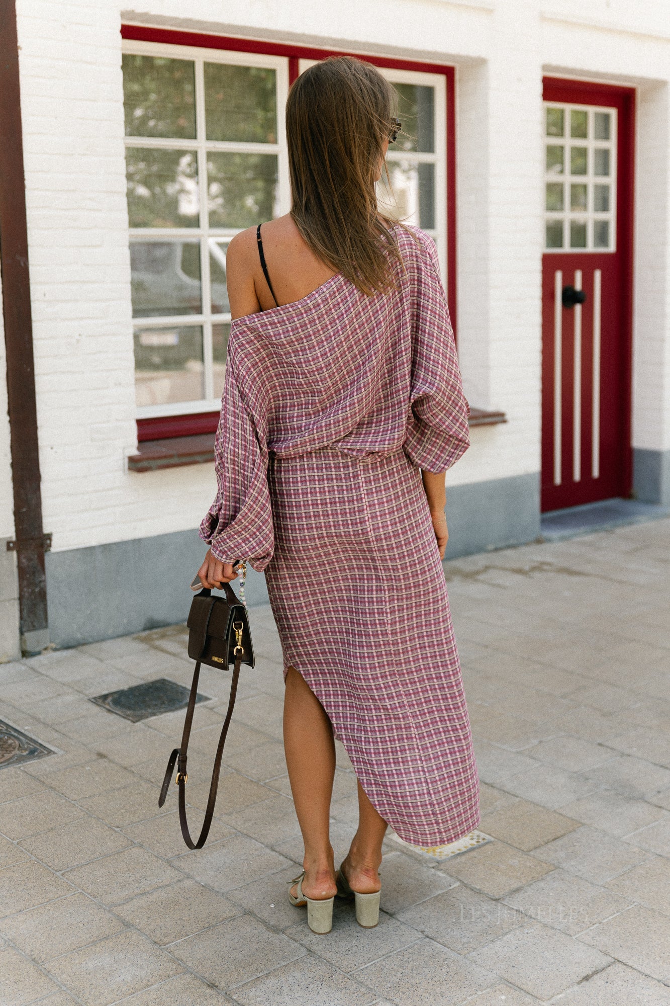 Cosette signature check rok donker roze - Les Jumelles