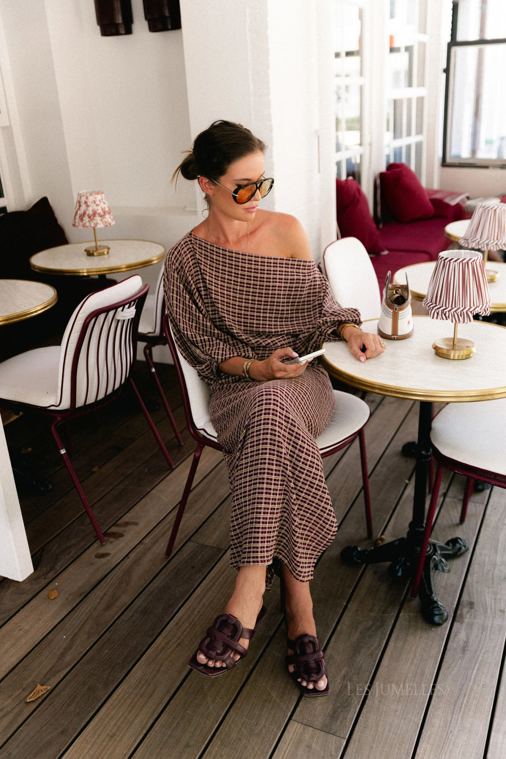 Cosette signature check rok burgundy - Les Jumelles