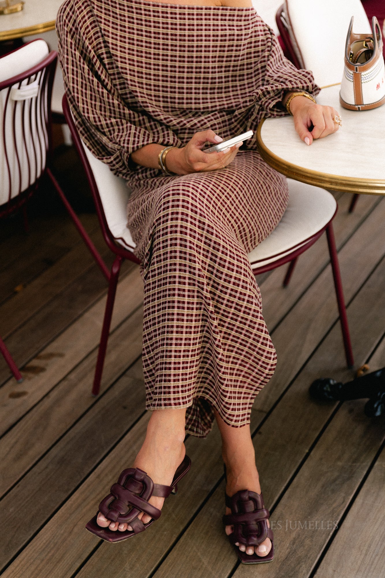 Cosette signature check rok burgundy - Les Jumelles