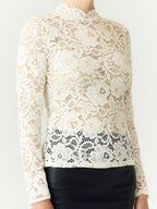 Yaslacey kant top met lange mouwen - YAS