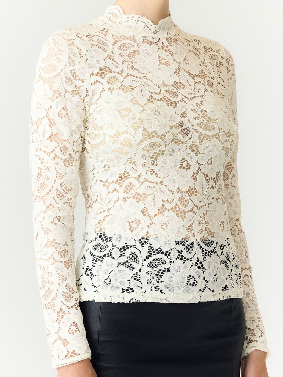 Yaslacey kant top met lange mouwen - YAS