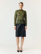 Yaslacey lace longsleeve sphagnum - YAS