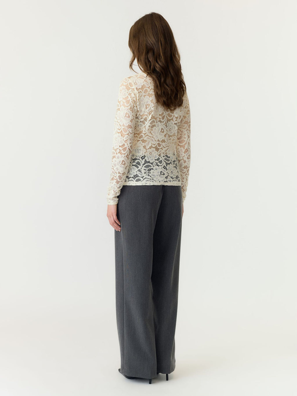 Yaslacey kant top met lange mouwen - YAS