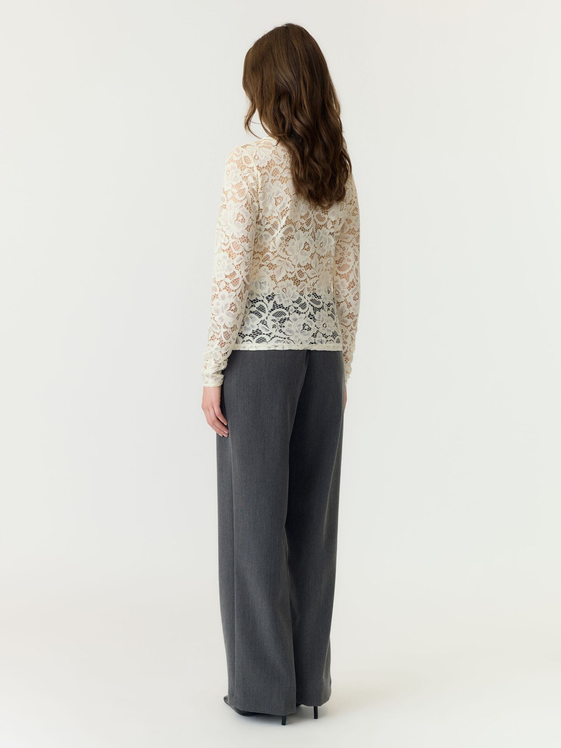 Yaslacey kant top met lange mouwen - YAS