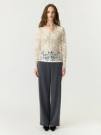 Yaslacey kant top met lange mouwen - YAS